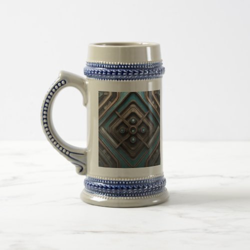 Luxurious Velvet Wood Carving 3D_art Beer Stein