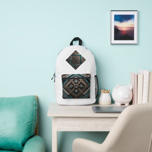 Luxurious Velvet Wood Carving 3D_art Printed Backpack