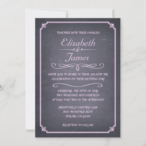 Luxurious Vintage Chalkboard Wedding Invitations
