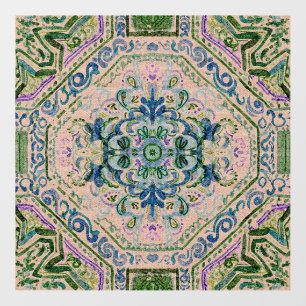 Luxurious, vintage forest + indigo burlap floor decals