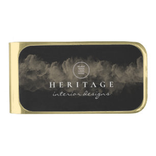 Luxurious Vintage Gold Cloudy Add Your Logo Gold Finish Money Clip
