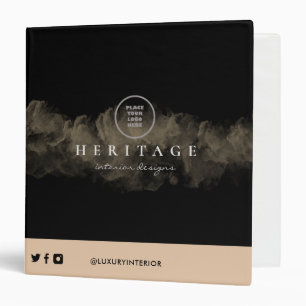 Luxurious Vintage Golden Add Your Logo 3 Ring Binder