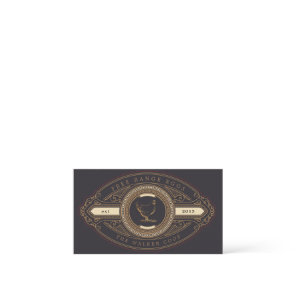 luxurious vintage golden chicken farm business car card