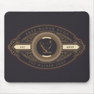 luxurious vintage golden chicken farm mouse pad