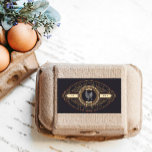 Luxurious Vintage Golden Egg Carton Label<br><div class="desc">Upgrade your homestead or family farm with this beautiful vintage egg carton sticker featuring vintage elements and a chicken illustration. Customize with your own family name and be sure to check out our store for more items from this collection where you can choose between different colors that suit your needs....</div>