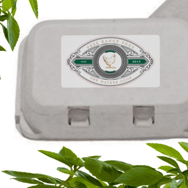 luxurious vintage golden egg carton label (Creator Uploaded)