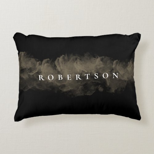 Luxurious Vintage Golden White Add Your Name Accent Pillow