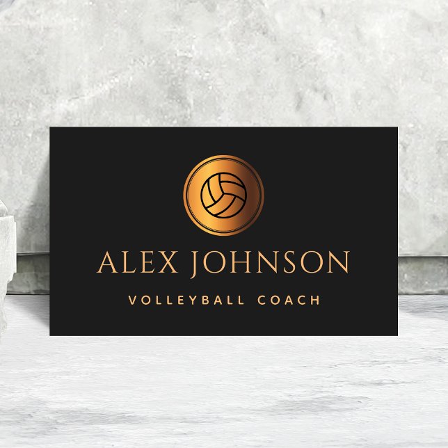 Luxurious Volleyball Coach Instructor Gold Ball Bu Business Card (Creator Uploaded)