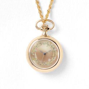 Luxurious Watch, Flowers Pattern,Pearl Background Watch