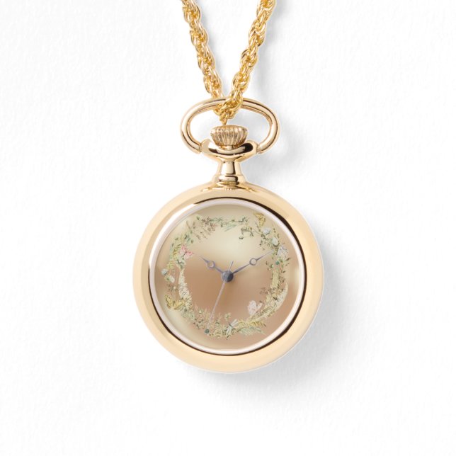 Luxurious Watch, Flowers Pattern,Pearl Background Watch (Front)