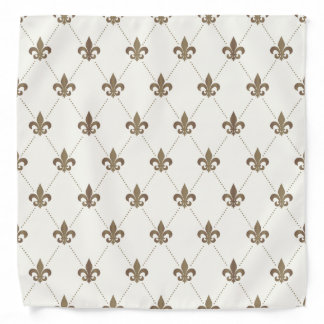 Luxurious White Gold Fleur de Lis Fashion Bandana