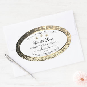 Luxurious White Gold Glitter Modern Product Labels