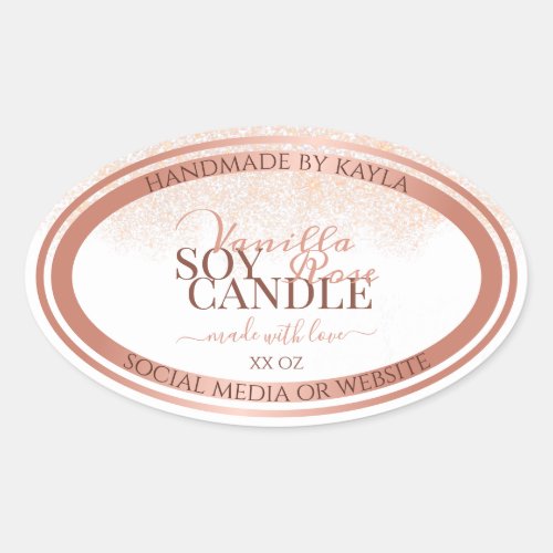 Luxurious White Product Packaging Labels Rose Gold