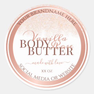 Luxurious White Product Packaging Labels Rose Gold