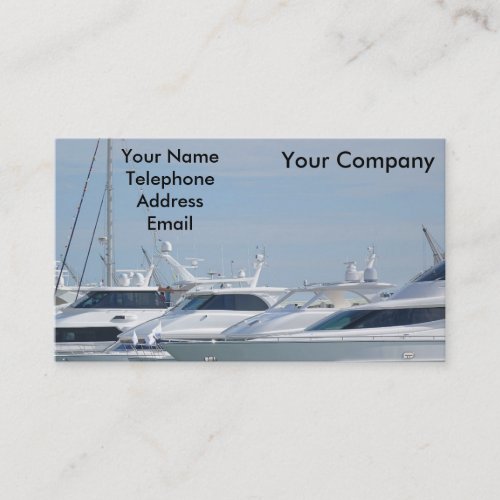 Luxurious Yachts are Lined up in Port Business Card