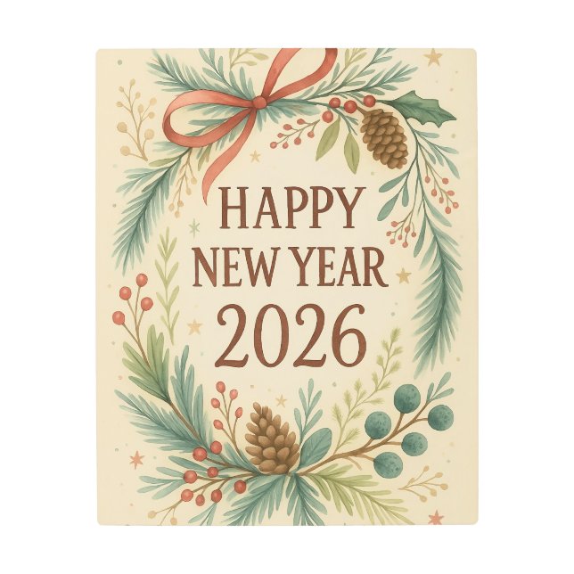 luxury 2026 happy new year metal print (Front)