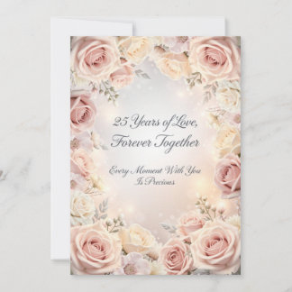 Luxury 25th Wedding Anniversary Card – Romantic 