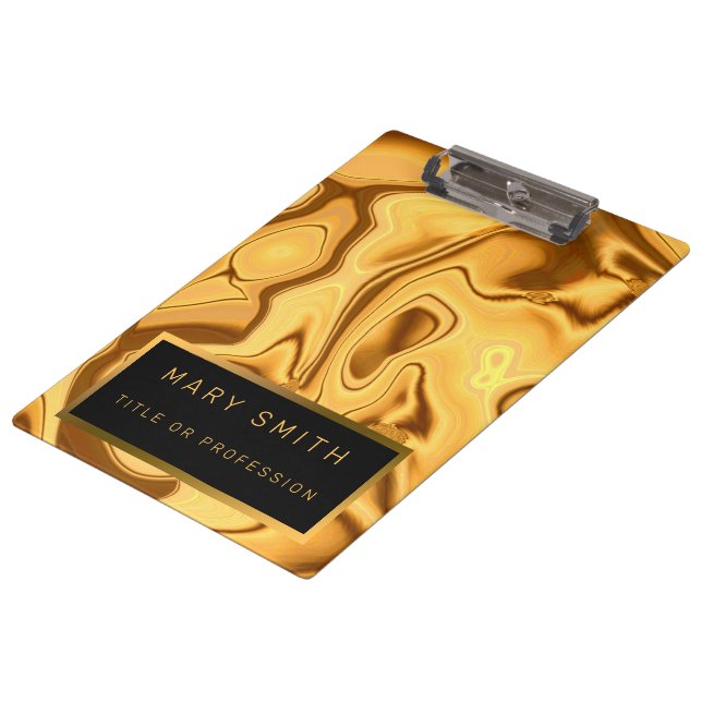 Luxury 2 in 1 Elegant Gold Marble Business Card & Clipboard (Angled)