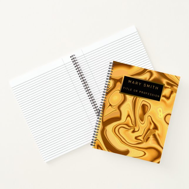 Luxury 2 in 1 Elegant Gold Marble Business Card & Notebook (Inside)