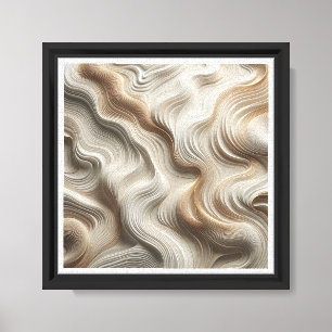 Luxury 3D Fluid Topography - Golden Spheres & Crea Canvas Print