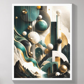 Luxury 3D Geometric Landscape Wall Art Canvas Photo Tile