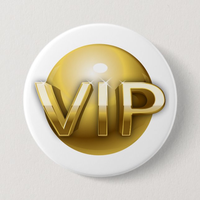 Luxury 3D Gold VIP Emblem Button (Front)
