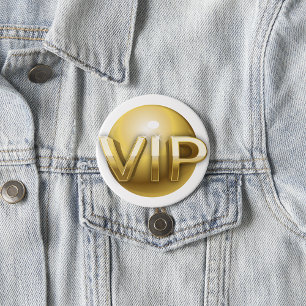 Luxury 3D Gold VIP Emblem Button