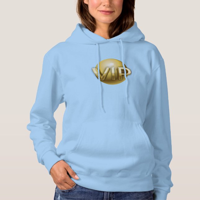 Luxury 3D Gold VIP Emblem Hoodie (Front)