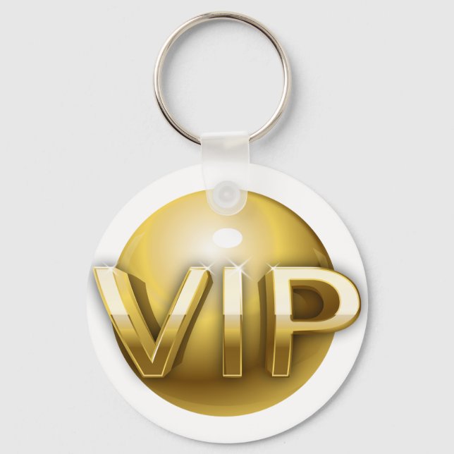 Luxury 3D Gold VIP Emblem Keychain (Front)