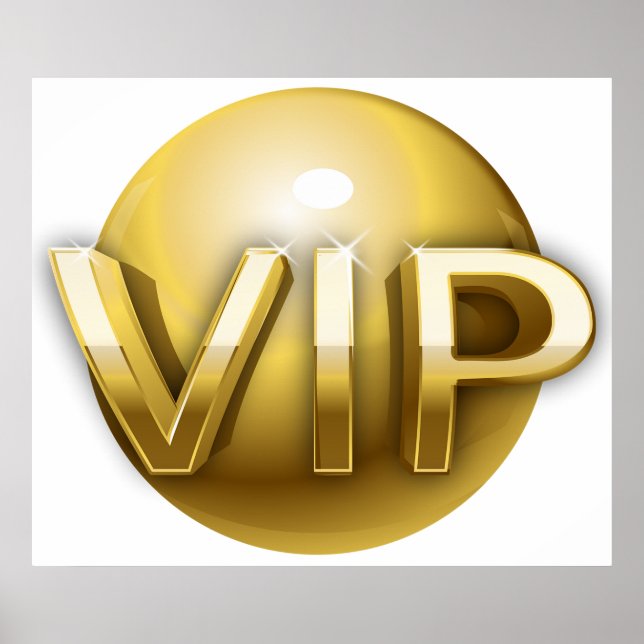 Luxury 3D Gold VIP Emblem Poster (Front)