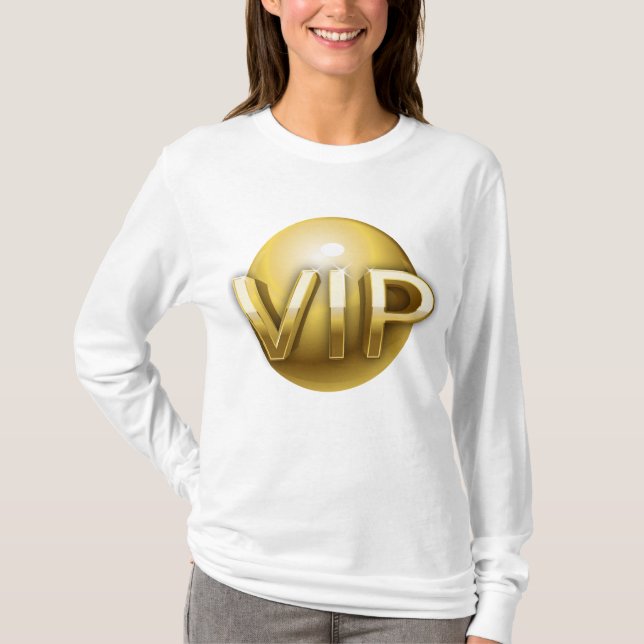 Luxury 3D Gold VIP Emblem T-Shirt (Front)