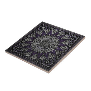 Luxury 3D Gothic Purple and Black Moroccan Zellij Ceramic Tile