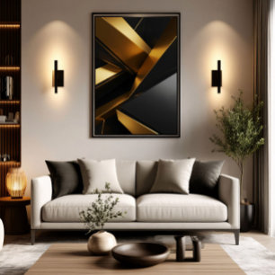 Luxury 3D Wall Modern Metallic Design Poster