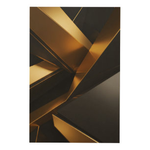 Luxury 3D Wall Modern Metallic Design Wood Wall Art