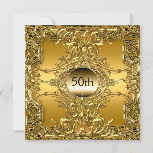 Luxury 50th Gold Birthday Party Gold Invitation