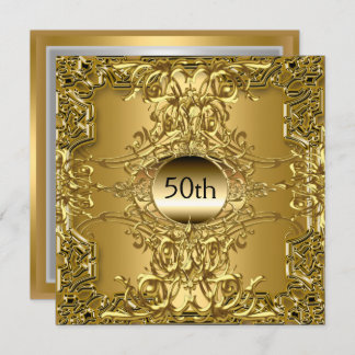 Luxury 50th Gold Birthday Party Invitation