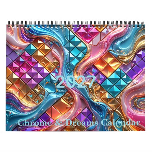 Luxury Abstract 3D Mosaic Calendar 2027