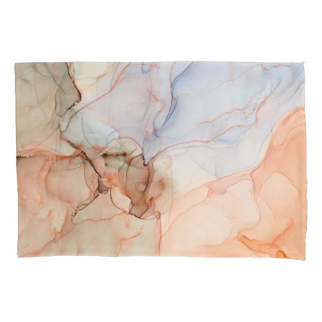 Luxury Abstract: Alcohol Ink Art Pillow Case (Front)