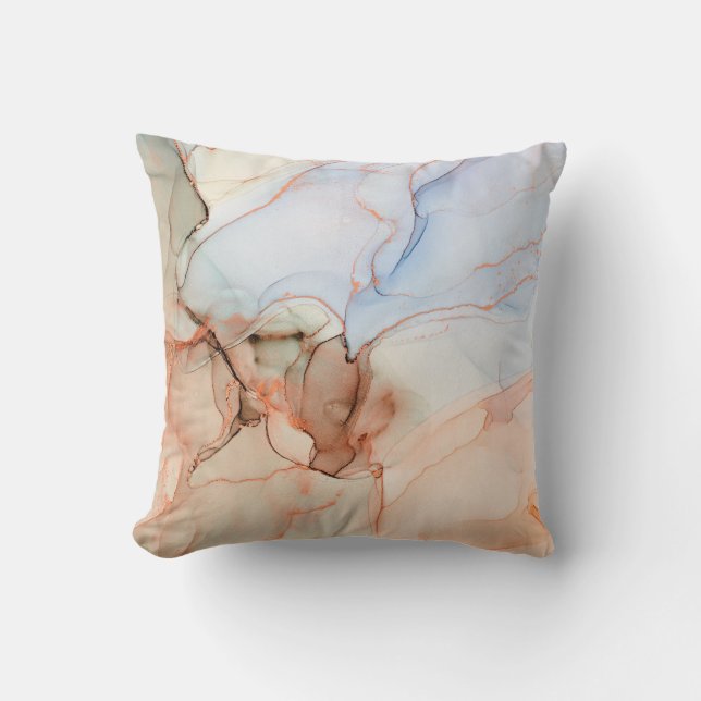 Luxury Abstract: Alcohol Ink Art Throw Pillow (Front)