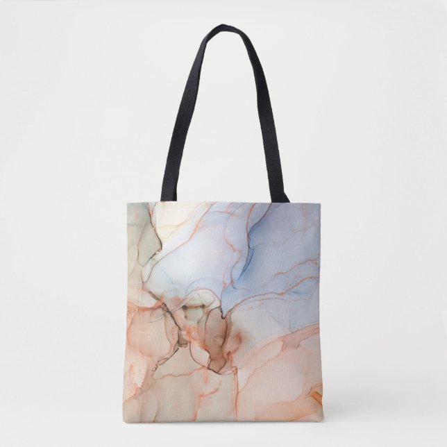 Luxury Abstract: Alcohol Ink Art Tote Bag (Front)