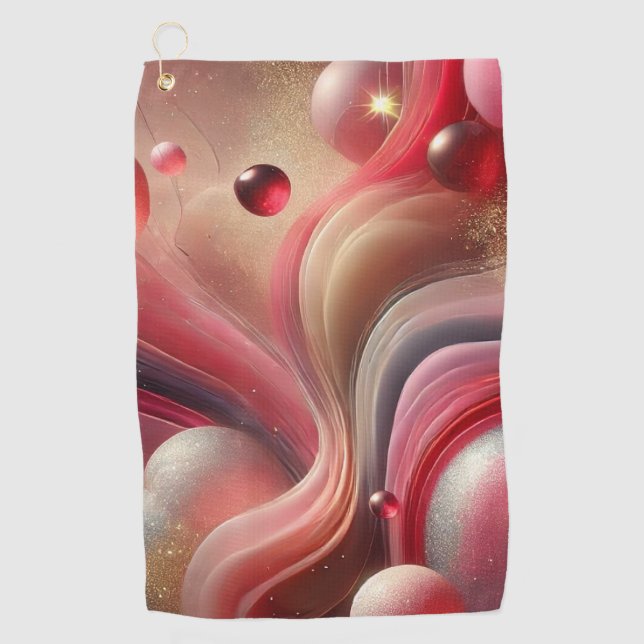 Luxury Abstract Art Golf Towel (Front)