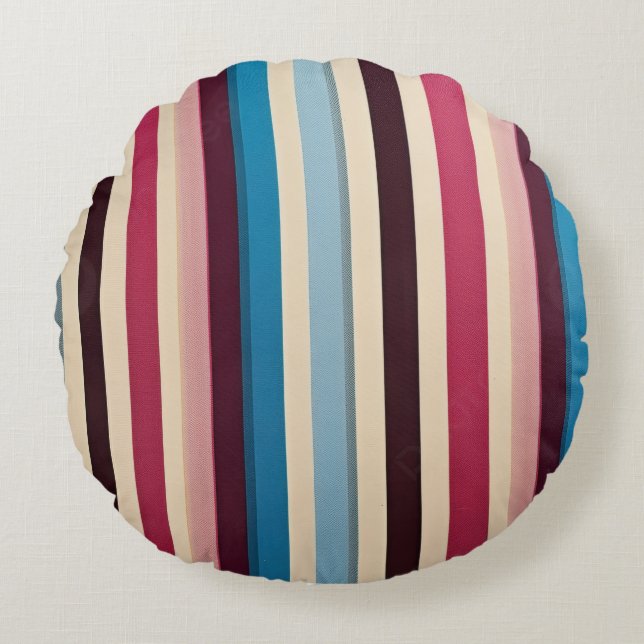 Luxury Abstract Circle Print for Brushed Polyester Round Pillow (Front)