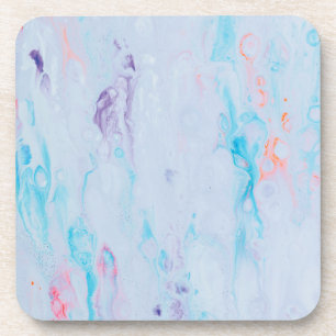 Luxury Abstract Fluid Agate Stone & Crystal Textur Beverage Coaster