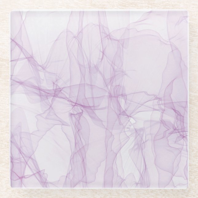 Luxury Abstract Fluid Agate Stone & Crystal Textur Glass Coaster (Front)