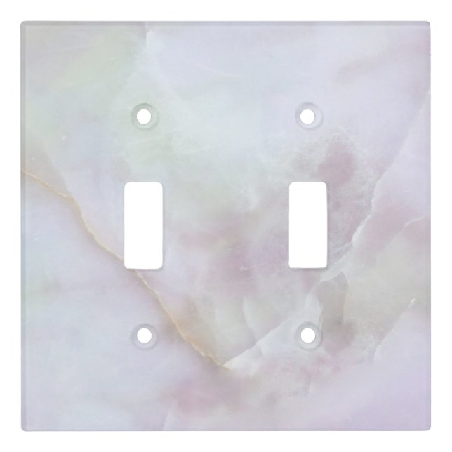 Luxury Abstract Fluid Agate Stone & Crystal Textur Light Switch Cover (Front)