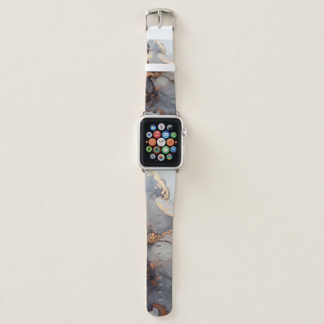 Luxury abstract fluid art painting background alco apple watch band (Front)