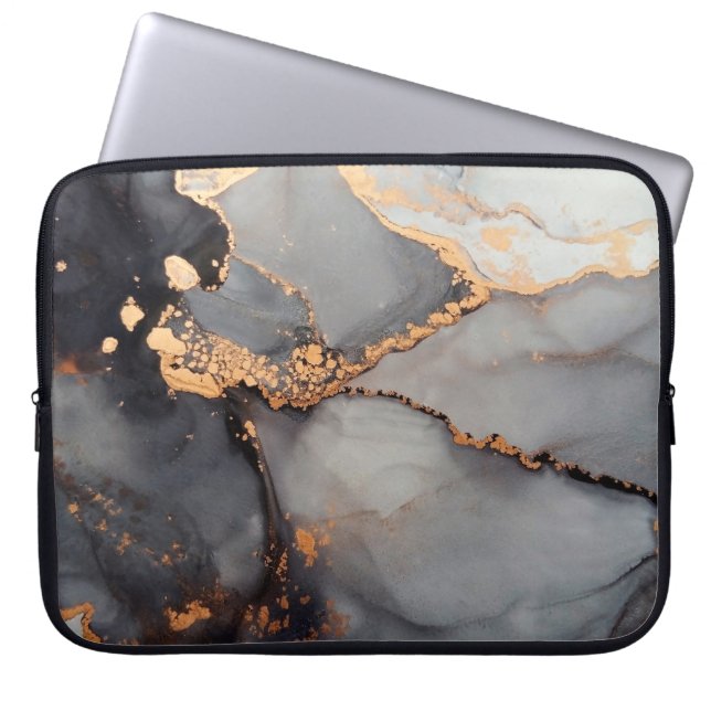 Luxury abstract fluid art painting background alco laptop sleeve (Front)