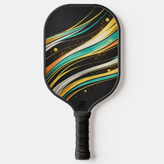 Luxury Abstract Pickleball Paddle | Modern Blue &