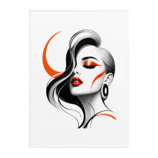 Luxury Abstract Woman Portrait Design Acrylic Print