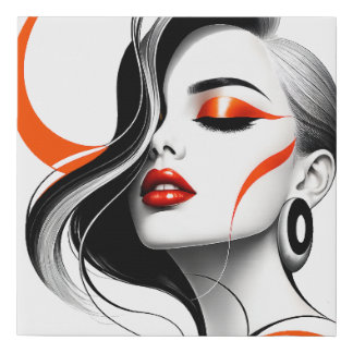 Luxury Abstract Woman Portrait Design Faux Canvas Print